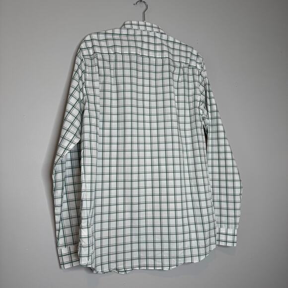 Artefact Button Up Shirt White Green Plaid Cotton NWT Men Size Large Tall - Picture 4 of 9